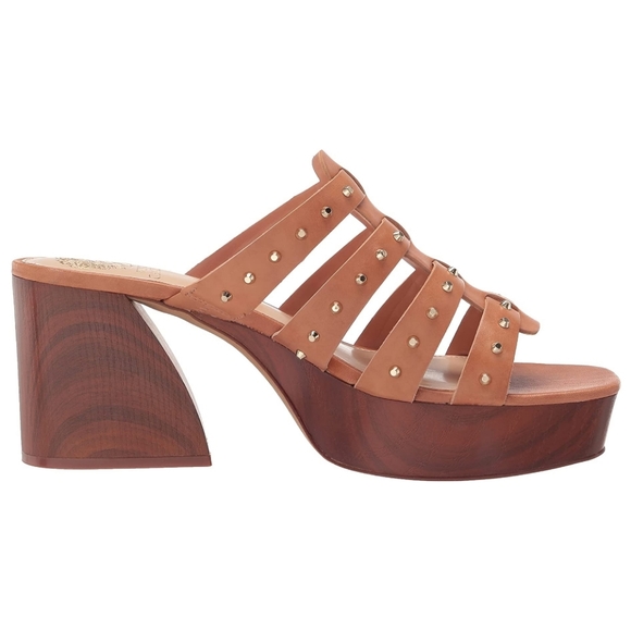 Vince Camuto Charmie Heeled Studded Platform Sandal in Himalayan Tan 7.5 - Picture 4 of 6